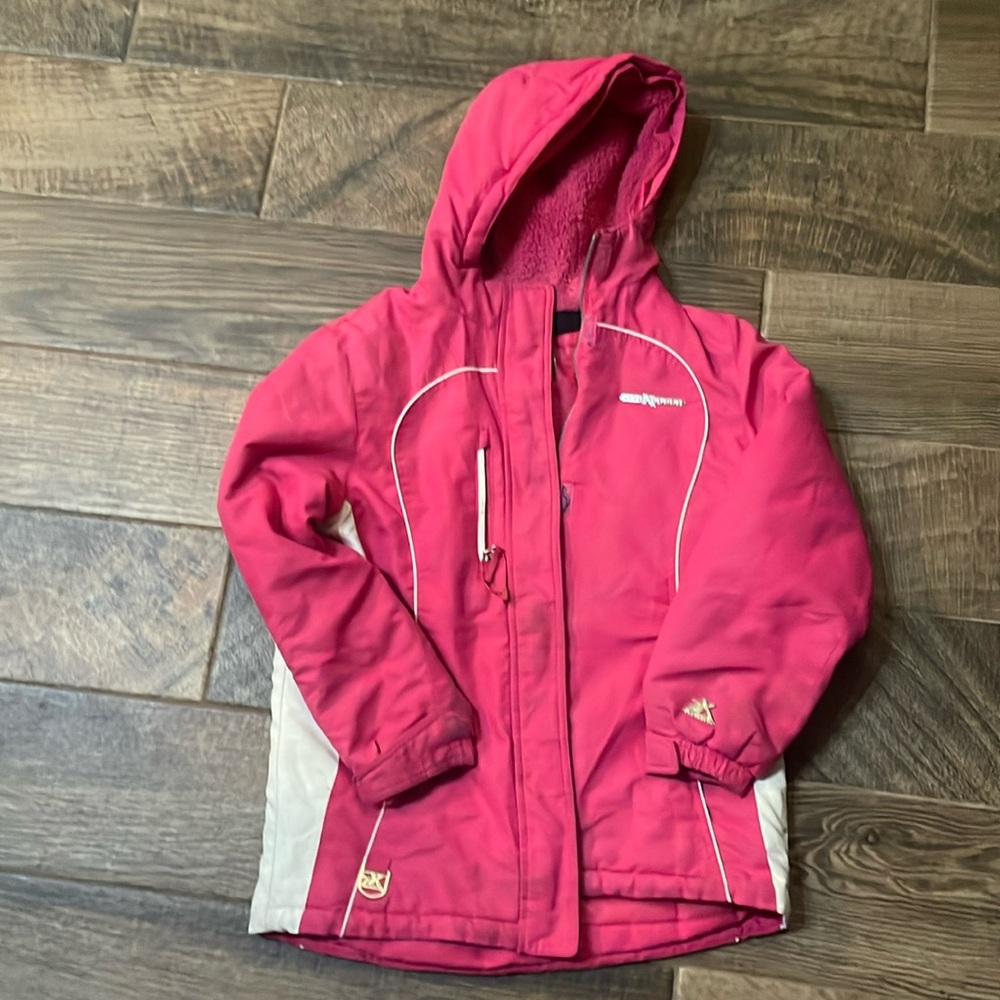 Pink winter jacket, girls large.